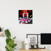 SEEPFERDE IN DER LIEBE, ROT PINK BLAU MUTTER DER P POSTER (Heimbüro)