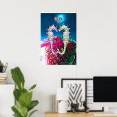 SEEPFERDE IN DER LIEBE UND PINKBLAU MUTTER VON PFL POSTER (Heimbüro)