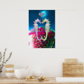 SEEPFERDE IN DER LIEBE UND PINKBLAU MUTTER VON PFL POSTER (Küche)