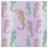 Seepferde in der Malvenfarbe Stoff (Nahaufnahme)