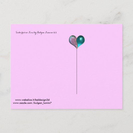 SEEPFERDE IN LIEBE, BLUE PINK NACRE, Save the Date Ankündigungspostkarte (Rückseite)