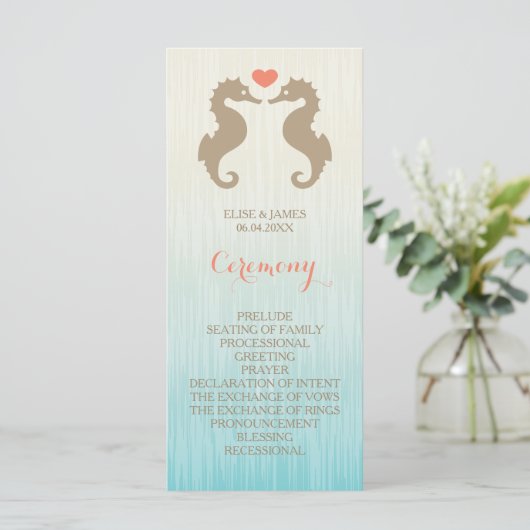 Seepferde in Liebe Hochzeitsfeierprogramm Programm (Stehend Vorderseite)