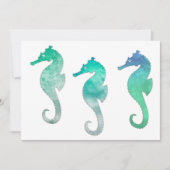 Seepferde in Pastell Green Einladung (Vorderseite)