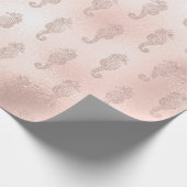 Seepferde in Rosa Geschenkpapier (Ecke)