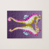 Seepferde Küssen Lila Puzzle (Horizontal)