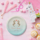 Seepferde mit Individuellen Namen und Date Wedding Pappteller (Party)