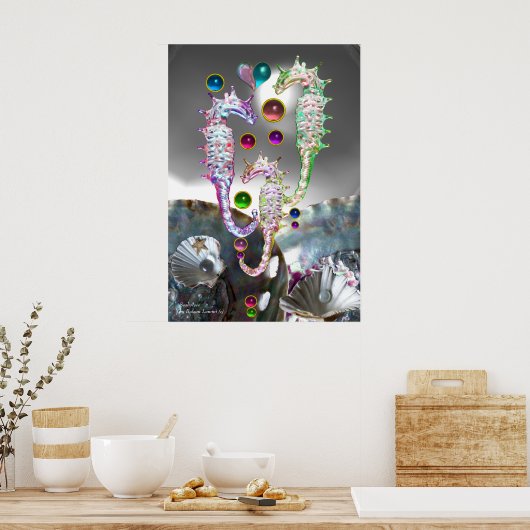 SEEPFERDE MUSCHELN, MUTTER VON FARBEN UND FARBEN G POSTER (Küche)