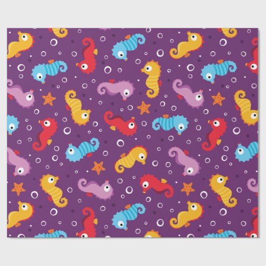 Seepferde Nahtloses Muster Geschenkpapier (Flach)