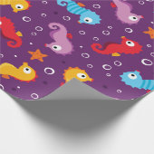 Seepferde Nahtloses Muster Geschenkpapier (Ecke)