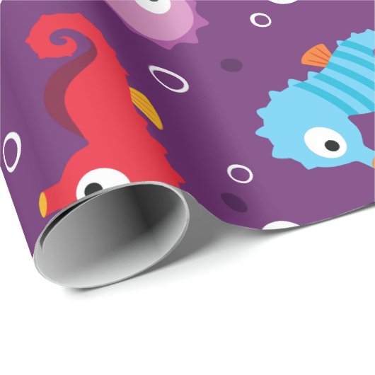 Seepferde Nahtloses Muster Geschenkpapier (Rolleneckpunkt)