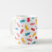 Seepferde Nahtloses Muster Kaffeetasse (Vorderseite Links)