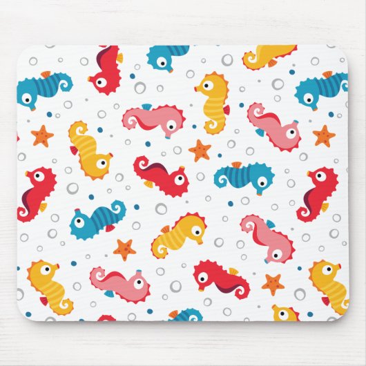 Seepferde Nahtloses Muster Mousepad (Vorne)