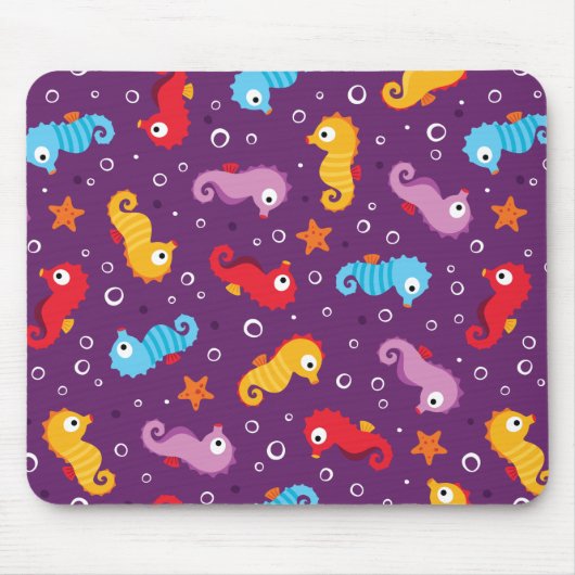 Seepferde Nahtloses Muster Mousepad (Vorne)