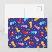 Seepferde Nahtloses Muster Postkarte (Vorne/Hinten)