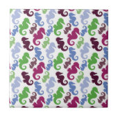 Seepferde Pattern Nautical Beach Thema Geschenke Fliese (Vorderseite)