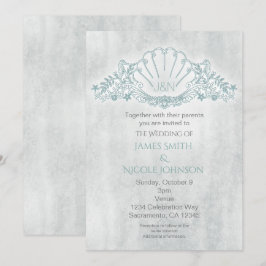 Seepferde & Seashell Beach Hochzeiten Einladung