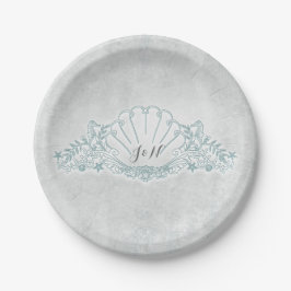 Seepferde & Seashell Beach Wedding Empfang Pappteller