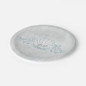 Seepferde & Seashell Beach Wedding Empfang Pappteller (Schrägansicht)