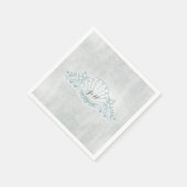 Seepferde & Seashell Beach Wedding Empfang Serviette (Ecke)