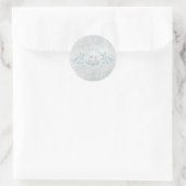 Seepferde & Seashell Beach Wedding Gefallen Runder Aufkleber (Tasche)