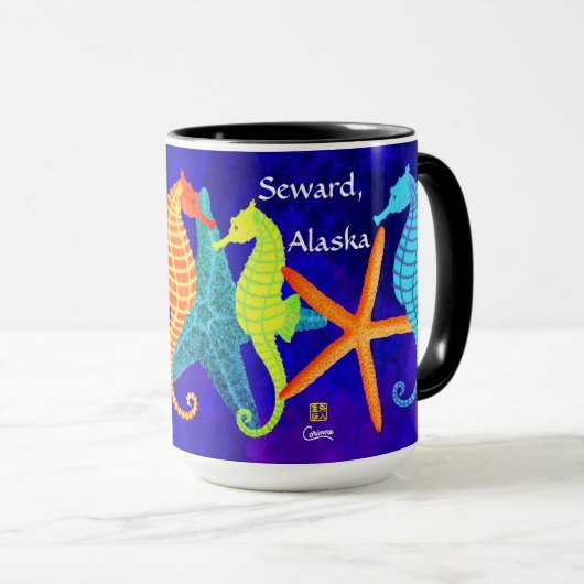 Seepferde, Seward - 15 Unze. Kombinierte Tasse (VorderseiteRechts)