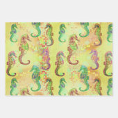 Seepferde, Taffi Op Art & Cardiff Sampler Geschenkpapier Set (Vorderseite)