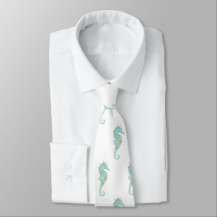 Seepferde über White Wedding Neck Tie Krawatte