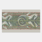 Seepferde und Algen, Vintager Jugendstil Rechteckiger Aufkleber (Vorderseite)