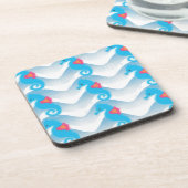 Seepferde und Muster in Blauer Welle Getränkeuntersetzer (Linke Seite)