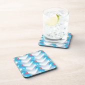 Seepferde und Muster in Blauer Welle Getränkeuntersetzer (Rechte Seite)