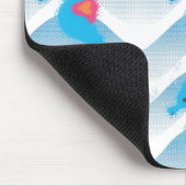 Seepferde und Muster in Blauer Welle Mousepad (Ecke)