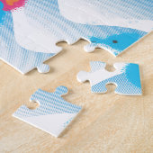 Seepferde und Muster in Blauer Welle Puzzle (Seite)