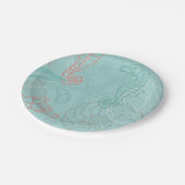Seepferde und Seashell-Thema-Motiv-Teller Pappteller (Schrägansicht)