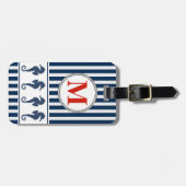 Seepferde und Streifen Gepäckanhänger (Vorderseite horizontal)