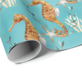 Seepferde unter dem karibischen Türkisblauen Meer Geschenkpapier (Rolleneckpunkt)