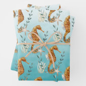 Seepferde unter dem karibischen Türkisblauen Meer Geschenkpapier Set (Beispiel)