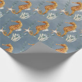Seepferde unter der Tiefsee Geschenkpapier (Ecke)