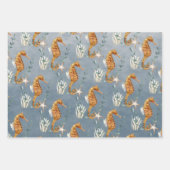 Seepferde unter der Tiefsee Geschenkpapier Set (Vorderseite)