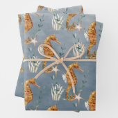 Seepferde unter der Tiefsee Geschenkpapier Set (Beispiel)
