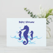 SeepferdeBio Planeten-Baby-Duschen-Einladungen Einladung (Stehend Vorderseite)