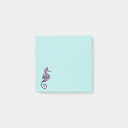 Seepferderegenbogen Post-it Klebezettel (Vorderseite)