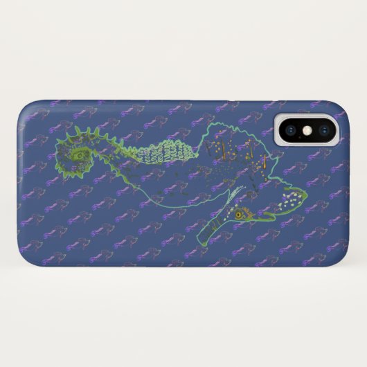 Seepferdkunst, Seepferde iPhone X, Barely There Case-Mate iPhone Hülle (Rückseite (Horizontal))