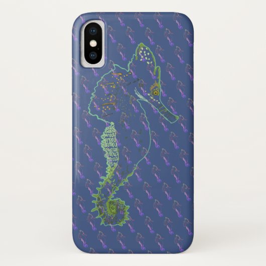 Seepferdkunst, Seepferde iPhone X, Barely There Case-Mate iPhone Hülle (Rückseite)