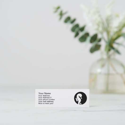 Seepferdmond Mini Visitenkarte (Stehend Vorderseite)