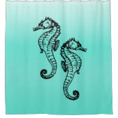 Seepferds Aqua Duschvorhang (Vorderseite)