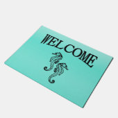 Seepferds Aqua Fußmatte (Schrägansicht)