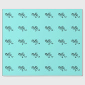 Seepferds Aqua Geschenkpapier (Flach)