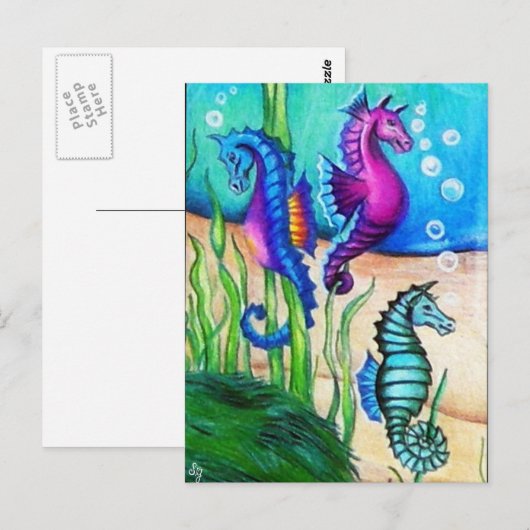 Seepferdsammlung Postkarte (Vorne/Hinten)