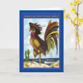 Seepiraten-Hahn auf Inselgrußkarte Karte (Gelbe Blume)