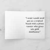 Seepiratenhahn auf Inselgeburtstagskarte Karte (Innenseite)
